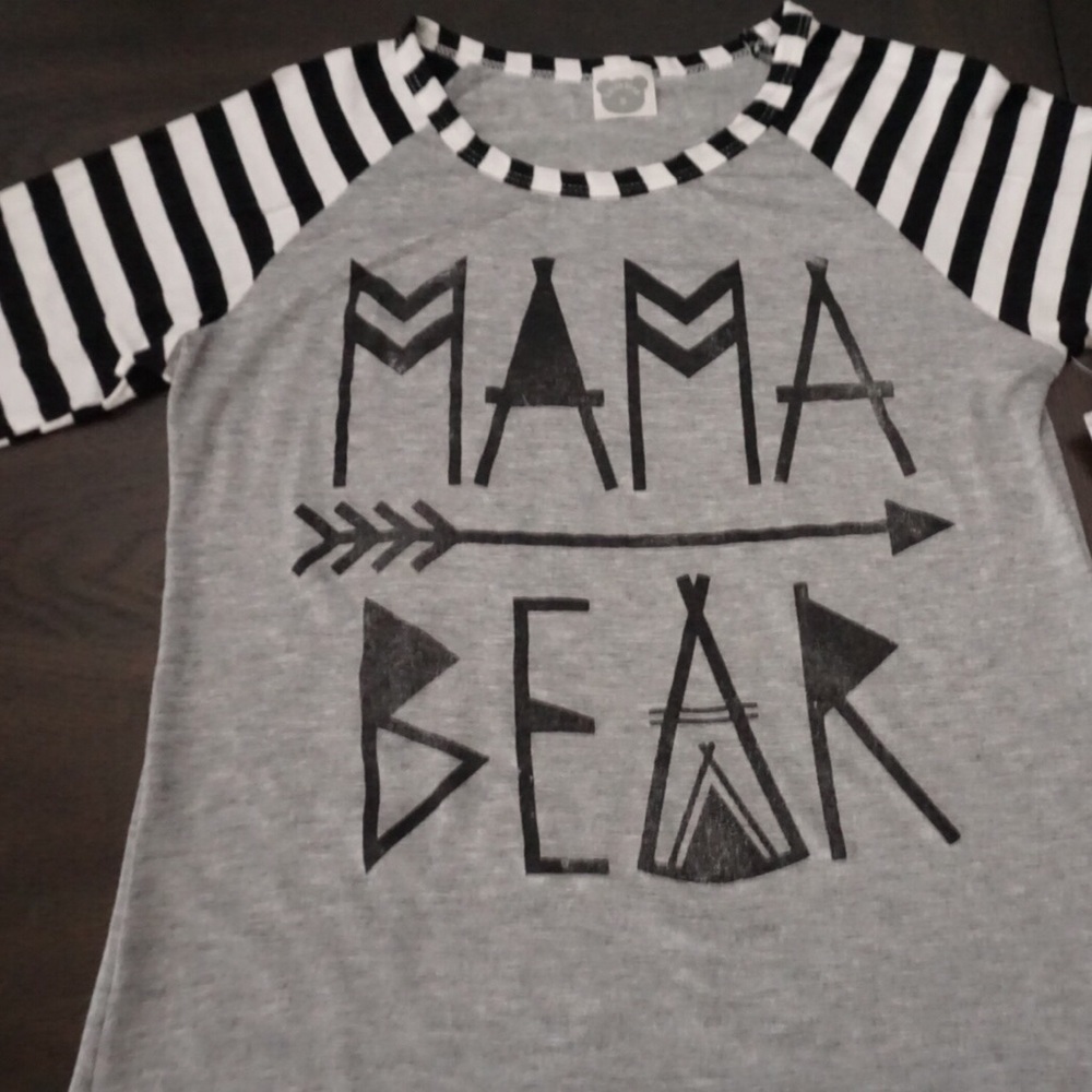 5⭐️1  SM LEFT!!Mama Bear Black Stripe Graphic Tee - Picture 4 of 7
